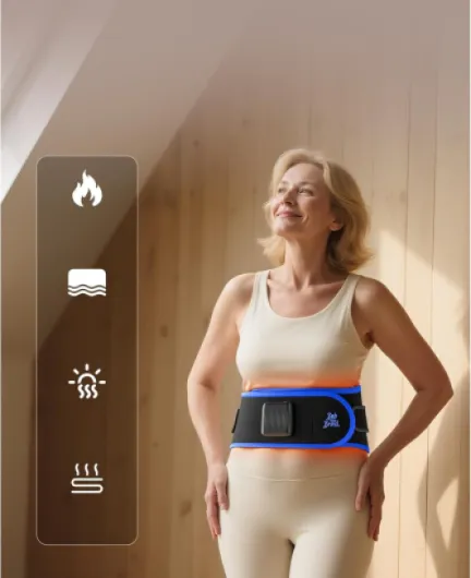 Ceinture chauffante ThermoRed avec massage vibrant, enveloppe infrarouge sans fil rechargeable, 2400mAh maison bureau yoga, cadeau pour hommes femmes famille