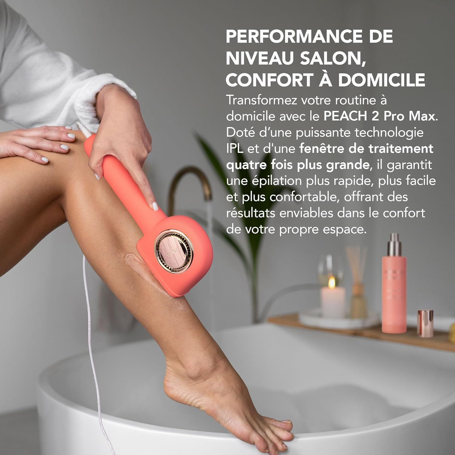 PEACH 2 Pro Max Appareil IPL – Epilateur Electrique Femme et Homme, Epilateur Laser Visage & Corps – Épilation Définitive IPL pour une Peau Lisse – Beauté & Soins à Domicile