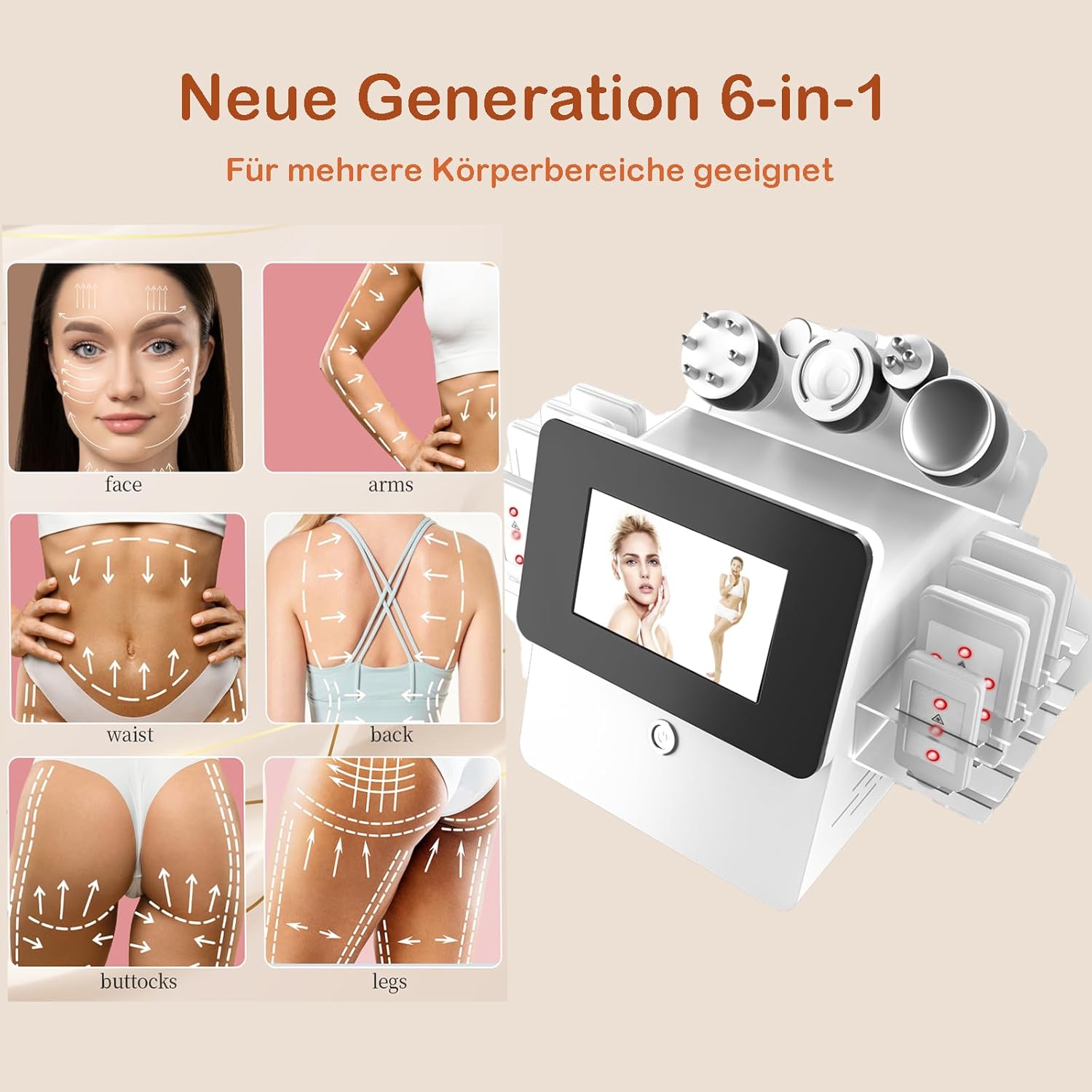 Lipocavitation Radiofrequence 6 en 1 40 K Machine Esthetique Professionnel Remodelage du Corps