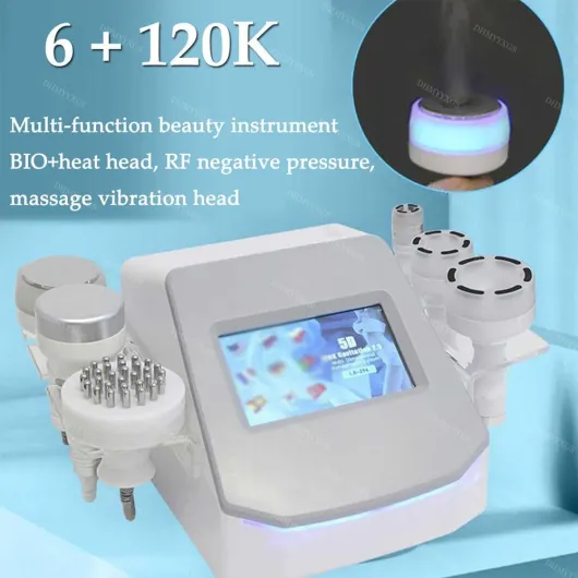 Appareil a Cavitation 120k,Sculpture Corporelle 6 en 1,Lipocavitation Radiofréquence & Radiofréquence Visage,Masseur sous Vide Anti-Cellulite,pour Réduction Graisse,Perte Poids Et Sculptage