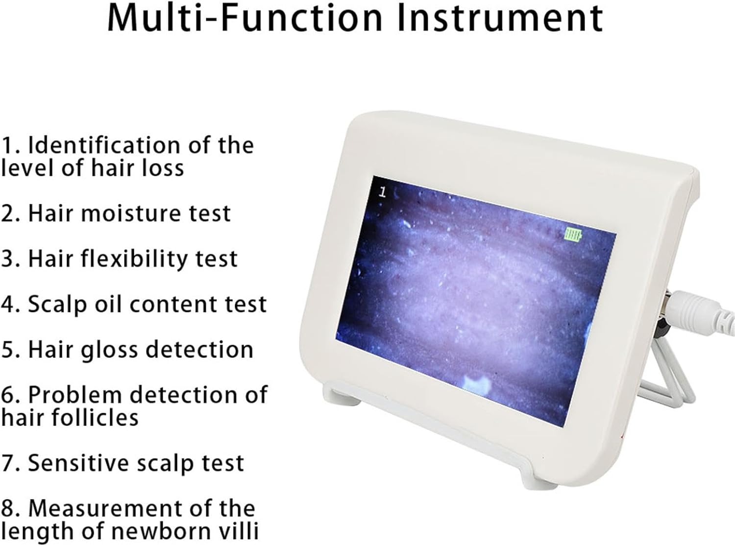 Detecteur De Peau Visage, Machine Intelligente De Détection De Peau Et De Cuir Chevelu Tout-En-Un Avec Écran De 7 Pouces, Testeur De Perte De Cheveux Analyseur De Perte De Cheveux Pour La Croissance D Moi