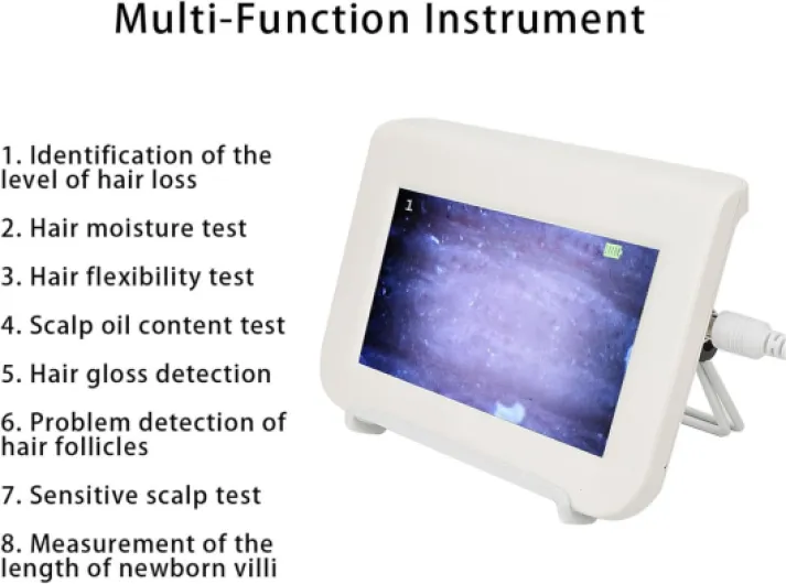 Detecteur De Peau Visage, Machine Intelligente De Détection De Peau Et De Cuir Chevelu Tout-En-Un Avec Écran De 7 Pouces, Testeur De Perte De Cheveux Analyseur De Perte De Cheveux Pour La Croissance D Moi