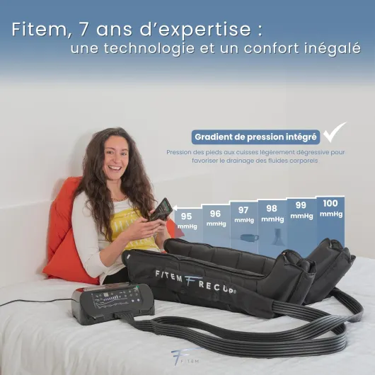 Bottes de Pressothérapie 6 chambres - 6 modes de Massage - Massage Jambes, pieds - Drainage lymphatique, Jambes Lourdes, Œdème, Lymphoedème, Lipoedème, Cellulite - Récupération Sportive XL (≥ 1m88)