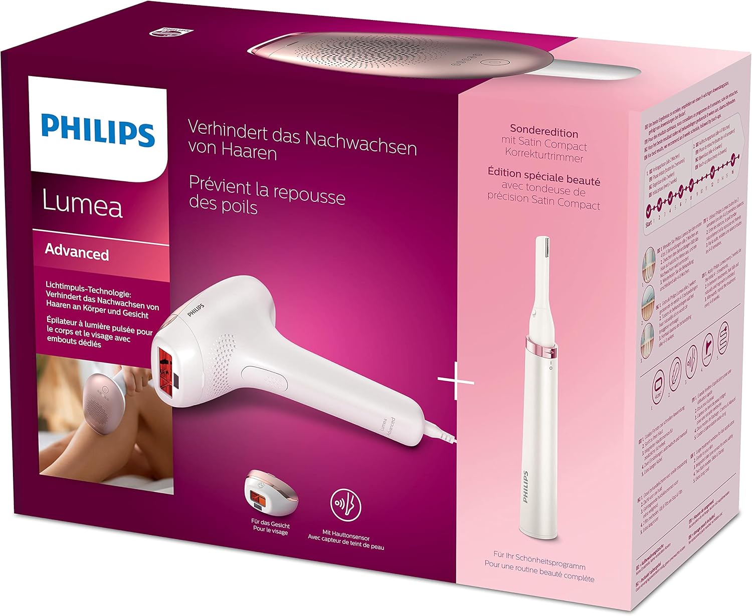 Lumea Advanced IPL BRI921/00 Appareil d'épilation avec stylo tondeuse de finition Satin Compact Lumea Advanced, 2 pièces
