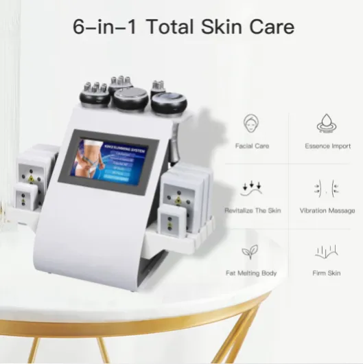 Appareil de cavitation 6 en 1, Hbealifee Machine de Beauté Corporelle Professionnelle - Masseur à Radiofréquence - Appareil de Réduction sous Vide pour le Contour du Corps - Machine à Massage pour les