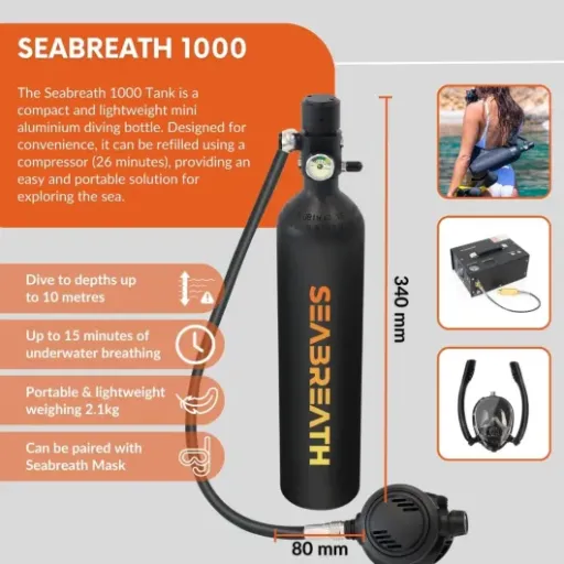 Test Mini Bouteille d’Oxygène Seabreath 1000 : pratique pour fouiner sous l’eau, mais avec des limites bien réelles