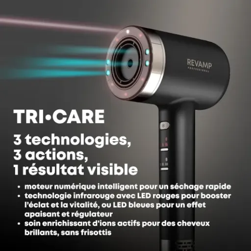 Test REVAMP Tri-Care : le sèche-cheveux qui calme les frisottis sans cramer les cheveux