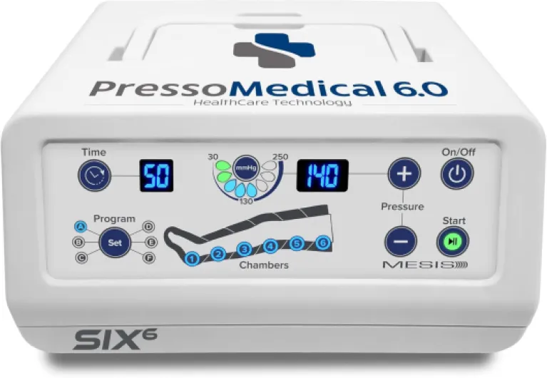 PressoMedical 6.0 SIX6 avec 6 chambres d'air Pressothérapie médicale : Équipement Pro (avec 2 bottes + 1 ceinture abdominale/fessier + 1 brassard) Pro 2 Bottes, 1 Ceinture et 1 Brassard