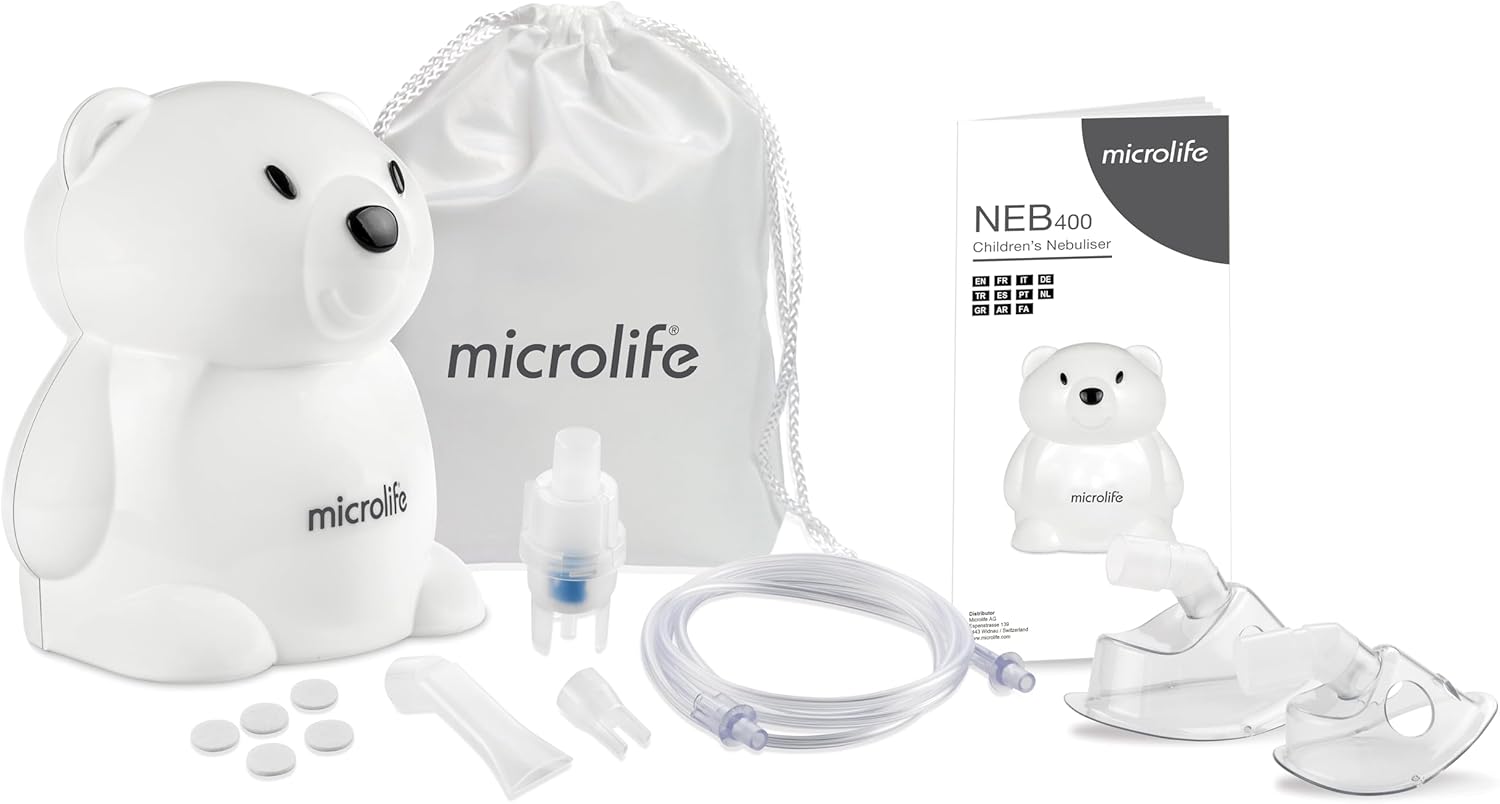 NEB 400 Nébuliseur, Garantie 5 ans, Qualité Professionnelle, Utilisation Intensive, Vitesse de Traitement Ultra-Rapide, Design Enfant, Tous Types de Médicaments, Remboursement LPPR