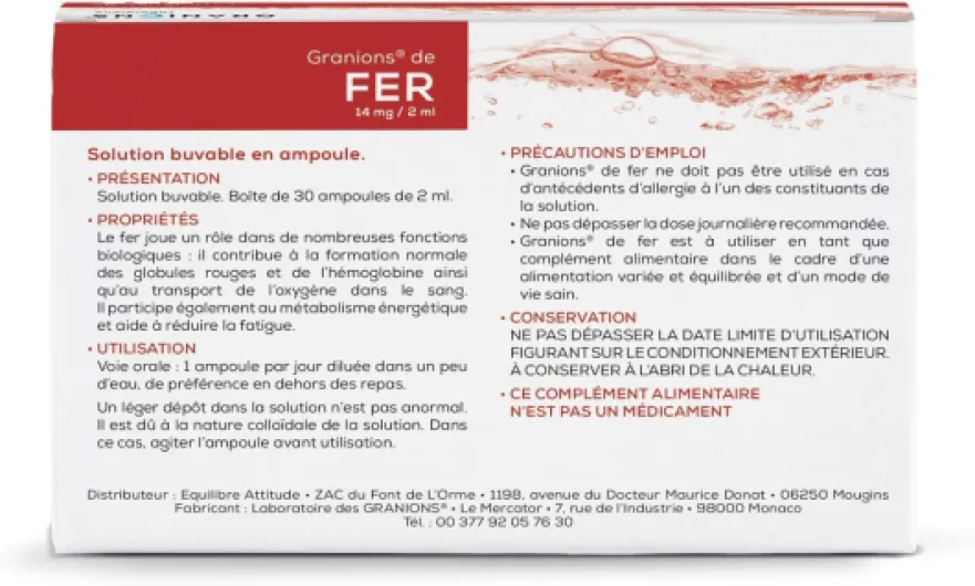 DE FER - 30 ampoules (Lot de 2) Cerise 30 unité (Lot de 2)