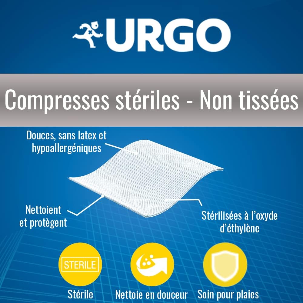Compresses stériles - Non tissées - Boîte de 50 sachets de 2 compresses - 7,5cm x 7,5cm (Lot de 2) Bleu 50 Unité (Lot de 2)