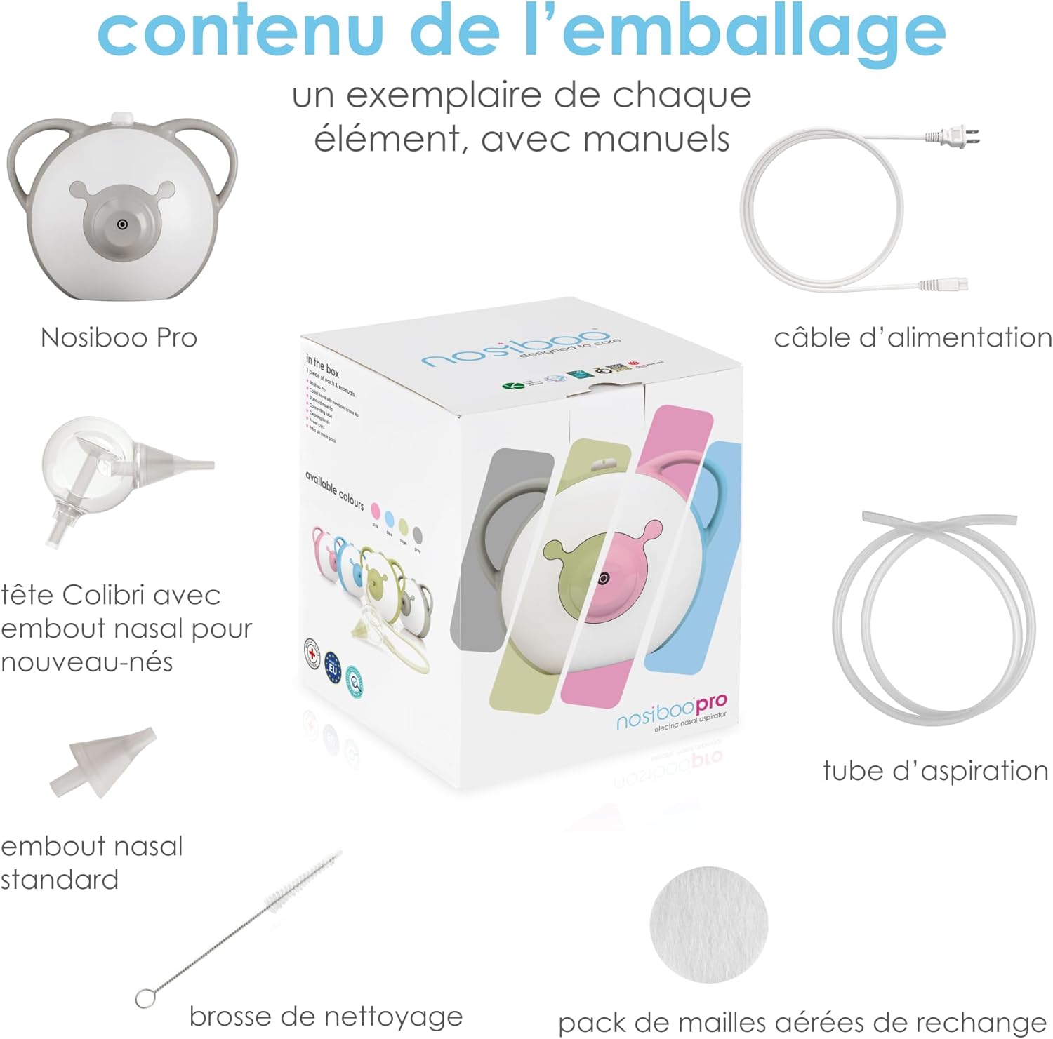 Pro Mouche Bébé Électrique - Fabriqué dans l’UE - Puissance d’aspiration réglable - Qualité premium - Design primé Beige
