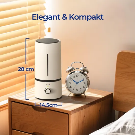 Raydrop Humidificateur d’air 1,7 L, humidificateur ultrasonique silencieux pour chambre et bébé, petit humidificateur à brume froide pour maison et plantes, arrêt automatique 2.0L Blanc Standard