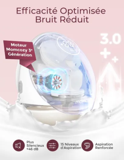Tire-Lait Electrique Main Libre Portable, Mobile Flow - M9 Amélioré, Contrôle par Application avec Modes Personnalisés et 15 Niveaux, Double Scellé 24mm (2, Rouge) 2 Pièce Rouge