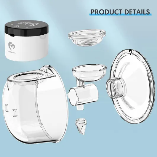 Tire-lait Electrique Main Libre Double, Bellababy Tire lait sans fil avec Ecran Tactile LCD, avec 4 Modes et 9 Niveaux Brides de 24 mm, avec Insert de 17mm, 19mm, 21mm, 2 Pièces Black-2