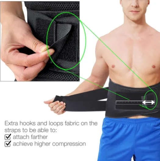 NEOtech Care Ceinture lombaire avec sangles de compression doubles - Support bas du dos EXTRA-LARGE (25CM de haut) - Bande soutien posture (Noire, Taille L) L Noir