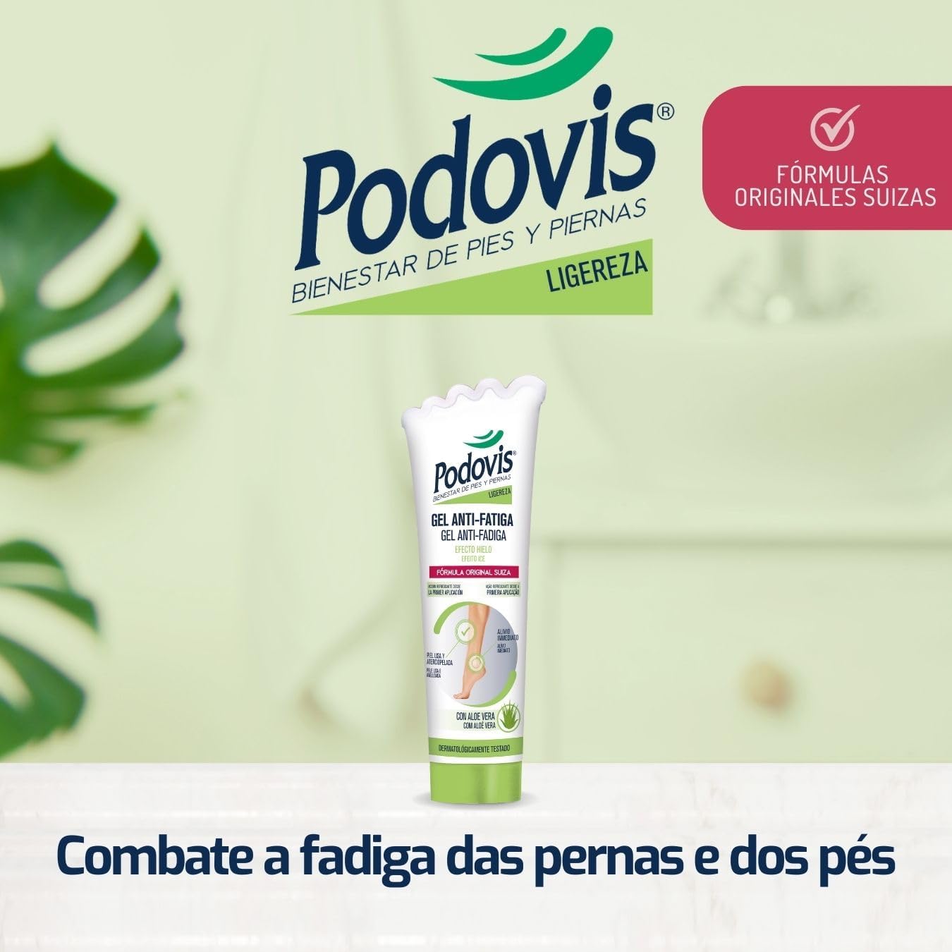 Podovis, Gel anti-fatigue – Effet glace, rafraîchissant et défatigant, crème jambes fatiguées, soulagement immédiat, peau douce et hydratée, élimine la sensation de lourdeur et de fatigue, 150 ml 150 ml (Lot de 1)