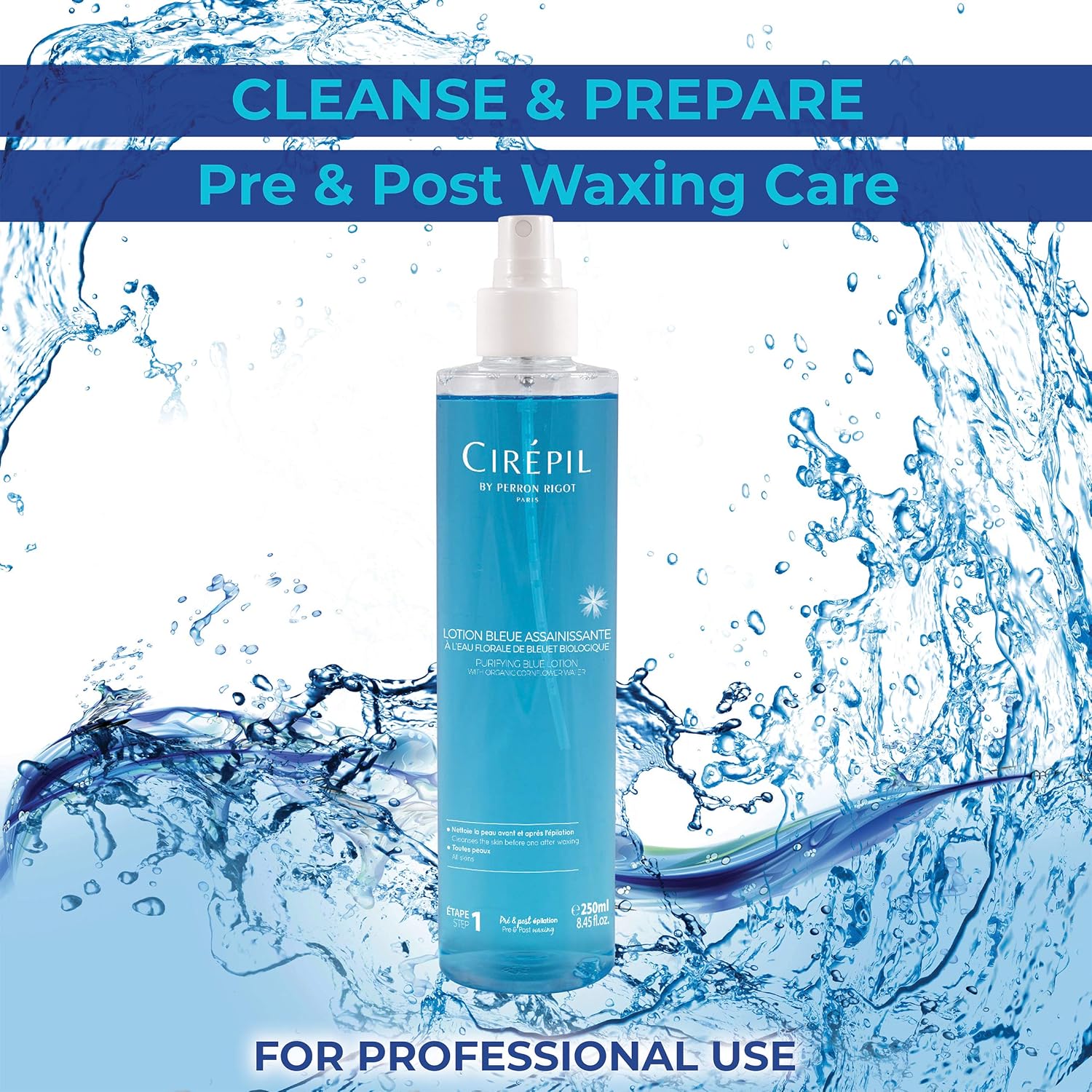 Lotion Pré/Post-Epilation bleue.250 ml.Perron Rigot