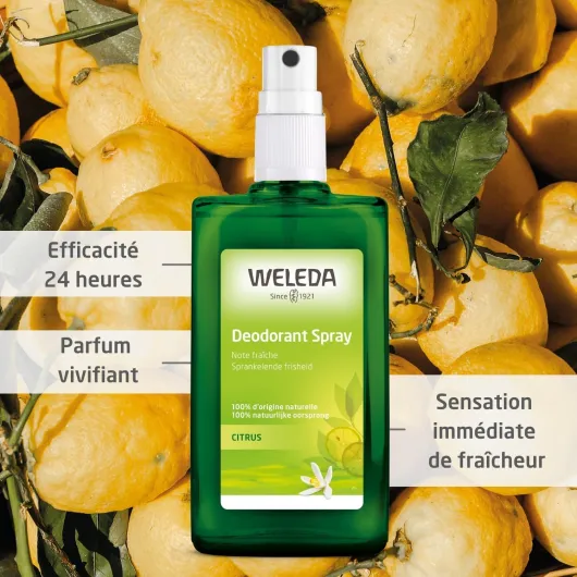Déodorant spray Citrus - 100 ml - Ingrédients 100 % d'Origine Naturelle, Sans Sels D’Aluminium, Déo Bio, Protection Anti-Odeur, Vegan NATRUE Simple