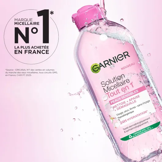 Skin Active - Solution Micellaire Tout En 1 - Nettoie, Démaquille, Apaise - Micelles Et Glycérine Végétale - Sans Parfum - Vegan & Cruelty Free - Visage, Yeux, Lèvres - Peau Sensible - 700 ml - Nettoie démaquille apaise, Micelles glycérine végétal