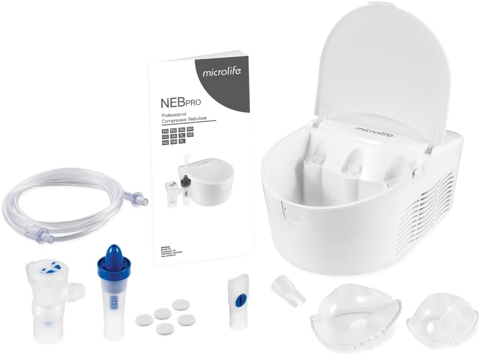 NEB PRO Nébuliseur Professionnel, Garantie 5 ans, 2en1, Qualité Professionnelle, Utilisation Intensive, Nettoyage Nasal, Vitesse de Traitement Ultra-Rapide